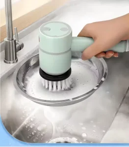 USB-Rechargeable Cordless Electric Spin Scrubber for Kitchen, Bathtub, and Tile Cleaning