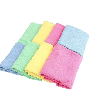 Ultra Fine Lattice Microfiber Cleaning Cloths Quick Dry Colorful Non-Streak Reusable Wash Towels for Kitchen Dish Washing
