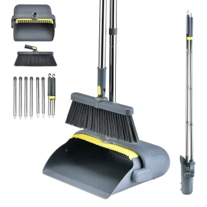 Ultra Light Broom and Dustpan Set for Easy Maneuverability and Reduced Arm Fatigue During Extended Cleaning Sessions