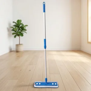 Ultra Slim Flat Mop with Durable Adjustable Aluminum Pole High Density Microfiber Pad Easy Reach Under Furniture Floor Cleaner