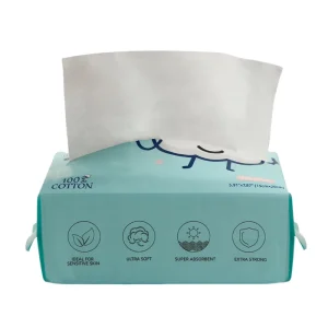 Ultra-Soft Biodegradable Disposable Facial Tissues Dry Wipes for Sensitive Skin Effective Makeup Removal Household Cleaning