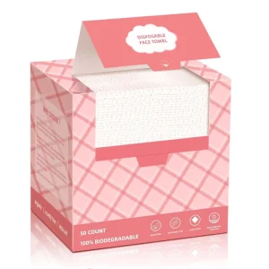 Ultra Soft Disposable Cotton Face Towel 50 Count 1 Pack Custom Logo Nonwoven Dry Wipes for Makeup Remover