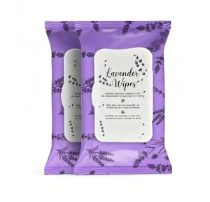 Ultra Soft Eco Friendly Feminine Lavender Pomegranate Scents Makeup Remover Cleansing Non Woven Biodegradable Deep Wipes