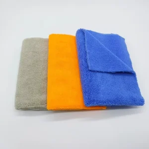 Ultrasonic Edgeless Microfiber Car Detailing Towel 16×16 in Long Short Pile Thick Absorbent Drying Cloth