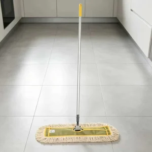 Unbleached Natural White Cotton Yarn Dust Mop 360 Swivel CE Certified Aluminum Handle for Hospital Hotel Cleaning