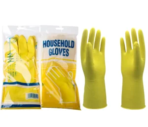 Unflocked Rubber Car Wash Gauntlet Gloves for Kids with Printed Cuff and Cotton Liner
