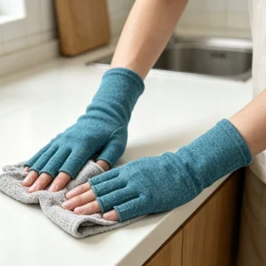 Unisex Sports Therapy Health Care Gloves Elastic Knit Fingerless Compression Hand Brace for Carpal Tunnel Workout Household Work