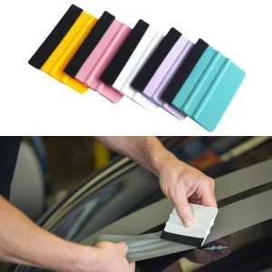 Universal Car Vinyl Wrap Squeegee Felt Edge 4 Way Scraper Tool for Car Window Tint Paint Protection Film
