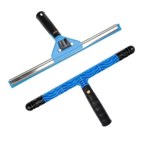 Universal Microfiber Window Scrubber and Glass Squeegee with Scraper Head