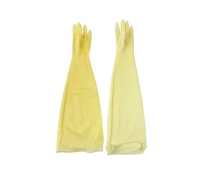 Unlined Thick White Latex Household Cleaning Gloves, 200g, 70 cm
