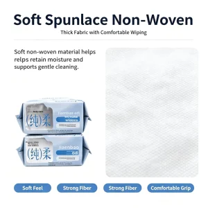 Unscented Wet Wipes 80 Sheets 200x150mm Spunbond Nonwoven for Baby and Adult Hygiene OEM