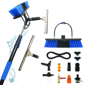 Upgrade Water Fed Brush With Soap Dispenser Aluminum Telescopic Window Cleaner Solar Panels Cleaning