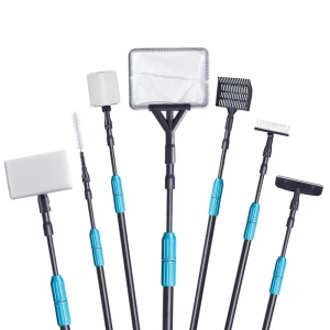 Upgraded 7 in 1 Telescopic Eco Friendly Plastic Aquarium Cleaning Tools Kit Brush for Home Fish Tank with Long Handle