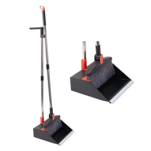 Upright Adjustable Handle Broom Dustpan Household Portable Broom and Dustpan Set with Long Handle