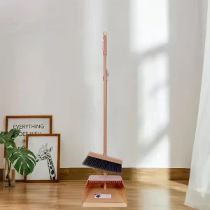 Upright Home Cleaning Sweeper with Long Handle PP Material Broom Head and Dustpan Set for Home Use