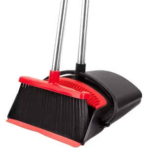 Upright Stand up Broom and Dustpan Set for Home Self Cleaning Broom and Dustpan with Dustpan Teeth
