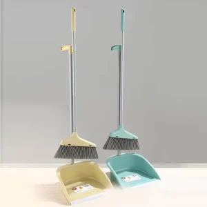 Upright Standing Floor Cleaning Broom and Dustpan Set with Long Handle PP Broom