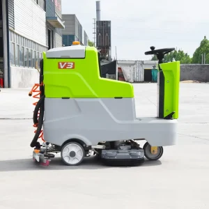 V3 Compact Ride-on Commercial Floor Scrubber with Large Water Tank, Double Brush and Self-Propelled Drive