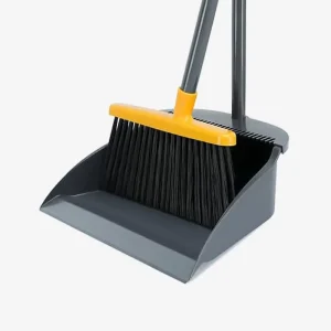 VIPaoclean Indoor Outdoor Dust Pan and Broom Cleaning Tool Long Handle Heavy Duty Cleaning Broom and Dustpan Set