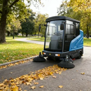 Vacuum Dust Collection Road Sweeper and Floor Washer with Double Brushes for Parking Lots