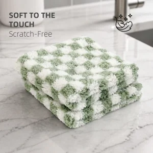 Versatile Cleaning Cloths Microfiber Microfiber Towel Checkerboard Coral Fleece Soft Touch Stocked for Household Use