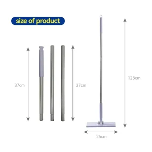 Versatile Indoor Push Pull Cleaning Mop Detachable Pole Works on Tile Hardwood Glass and Narrow Household Crevice Surfaces