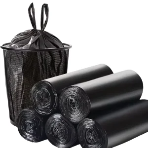 Vest Plastic Garbage Bag With Handle Custom Size HDPE Material Security Bag Black Large Size Trash Bag Outdoor Garbage Bag