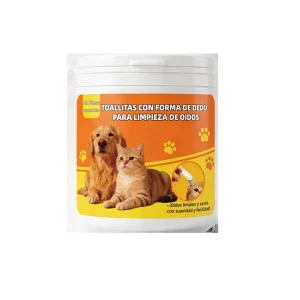 Vet Approved Pet Ear Cleaning Finger Wipes Alcohol Free OEM ODM Formula for Dogs Cats Ear Wax & Residue Removal