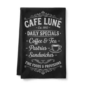 Vintage Chalkboard Typography Tea Towel 100% Cotton The Cooks Companion Retro Kitchen Dish Towel 40x60cm