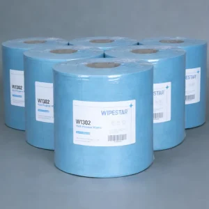 WIPESTAR Blue Spunlace Nonwoven Fabric Low Lint Dust Free High Absorbency Wiping Roll for Food Processing Industrial Cleaning