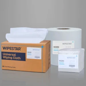 WIPESTAR Heavy Duty Industrial Cleaning Cloths 65g White PP Wood Pulp Spunlace Nonwoven Wiper for Wiping Aerospace Equipment