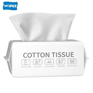 WIPEX 100% Biobased Viscose Disposable Face Towel Cleansing Wipes Custom Makeup Remover Dry Cotton Tissues