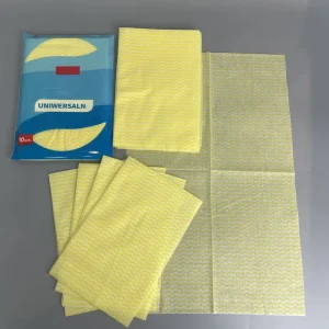 WIPEX Viscose Polyester Household Cleaning Cloth Yellow 22 Mesh Wave Pattern MultiPurpose Reusable Kitchen Wiping Towel