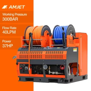 WS3040 Sewer Jetter 300bar 40LPM with 95m Hose, 500L Tank, for 2-12 Inch Underground Drain Pipes