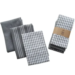 Waffle Kitchen Dish Towel Set of 3 18 X 26 Inch Tea Towels Soft and Absorbent Mixed Set of Flat Towels