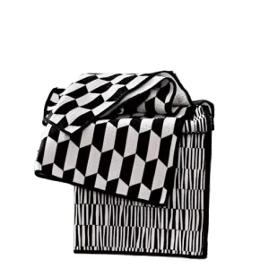Waffle Printing Kitchen Towel Set Quick Dry Microfiber Sustainable Ultra Absorbent Reusable Tea Towels 16×28 Black White