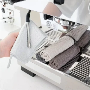 Waffle Weave Microfiber Barista Towels for Coffee Bar Washable Cleaning Cloth Quick Drying Reusable Kitchen Towels for Dish