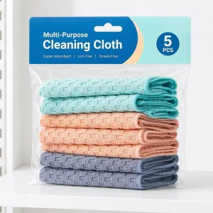 Waffle Weave Microfiber Cleaning Cloth 30cm Absorbent Lint-Free Dishcloth for Kitchen and Car