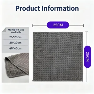 Waffle Weave Microfiber Kitchen Dish Cloth Super Absorbent Cleaning Towel Multi Size Household Wiping Rag for Kitchen