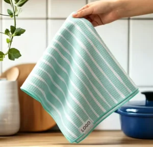 Waffle Weave Microfiber Kitchen Towels Multipurpose Dish Tea Cloths with Custom Logo Option