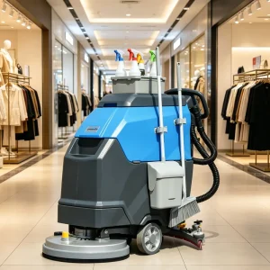 Walk-Behind Electric Battery-Powered Floor Scrubber Dryer for Industrial Cleaning