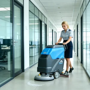 Walk-Behind Hand-Push Electric Floor Scrubber Auto Scrubber Dryer Machine for Tile and Supermarket Cleaning