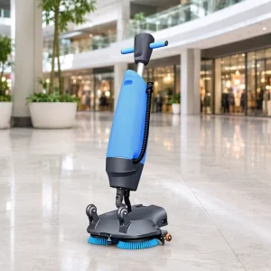 Walk-Behind Hand Push Floor Scrubber Dryer Low-Noise Battery-Powered for Shopping Mall, Hotel, and Terrazzo Floors
