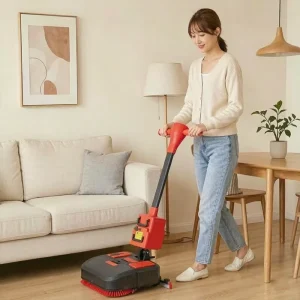 Walk-Behind Scrubber Dryer with 180° Tilt Cleaning for Washbasins and Countertops