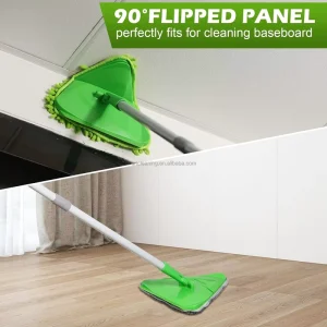 Wall Cleaning Dust Removal Mop 2 in 1 with Squeegee and Telescopic Rod for Floor Cleaning Mop with Squeegee