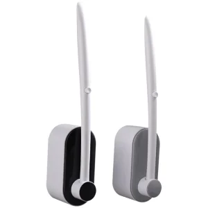 Wall-Mount Disposable Toilet Brush with Sponge Head and Soap Dispenser