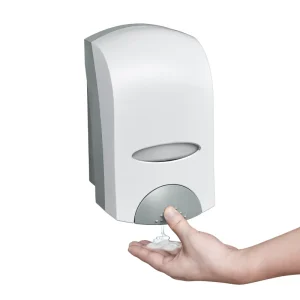 Wall Mounted ABS Plastic Lockable Manual Hand Liquid Foam Soap Dispenser for Hotel Bathroom