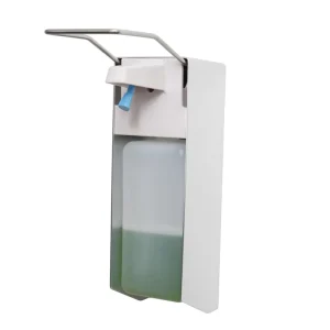 Wall Mounted Aluminum Operated Eco Friendly Refillable Bottle Liquid Spray 1000ml Elbow Hand Sanitizer Dispenser for Hotel