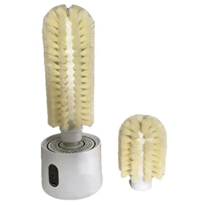 Wall Mounted Automatic Electric Bottle Cleaning Brush Soft PVC Bristles Rechargeable Rotating Cup Cleaner for Kitchen