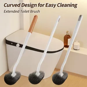 Wall-Mounted Long-Handled Toilet Brush for No-Dead-Corner Bathroom Cleaning